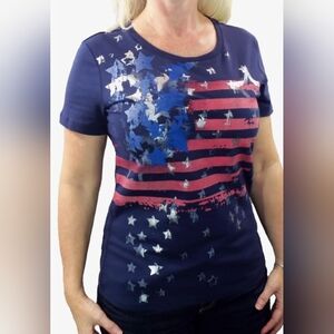 Tru Self Peacoat Patriotic T-shirt Size M NWT MSRP $30